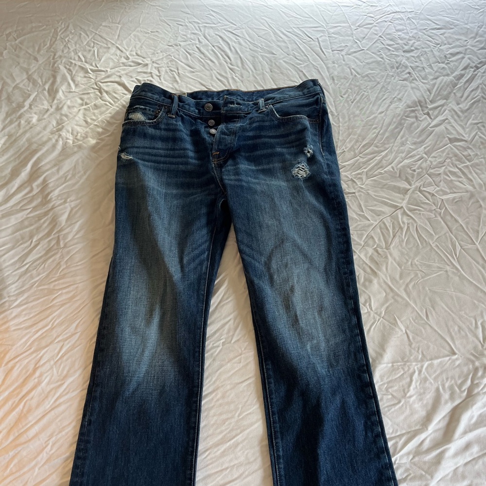 Abercrombie & Fitch Blue Straight Leg Denim